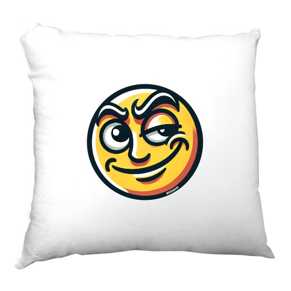 Polštář saténový s potiskem Ironický smajlík