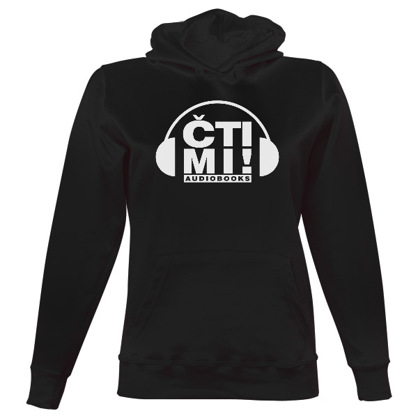 Dámská mikina s kapucí s potiskem Motiv: Logo Čti mi! - Bílé 4